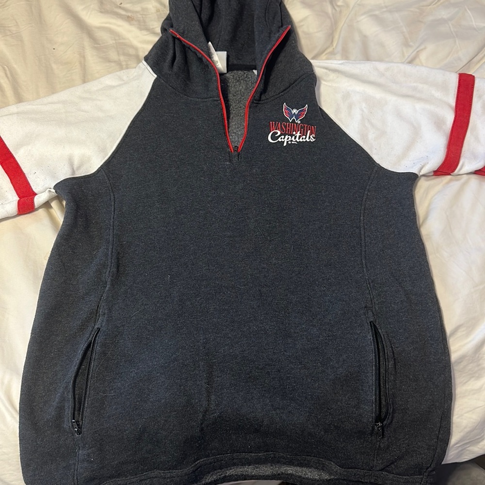 Capitals quarter zip with hoodie